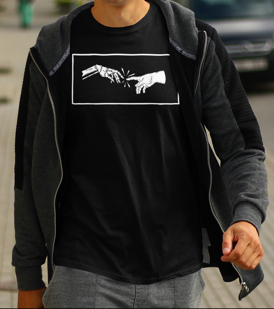 Aesthetic Grunge Clothing For Teen Girls Skeleton Hand And Human Hand T-Shirt