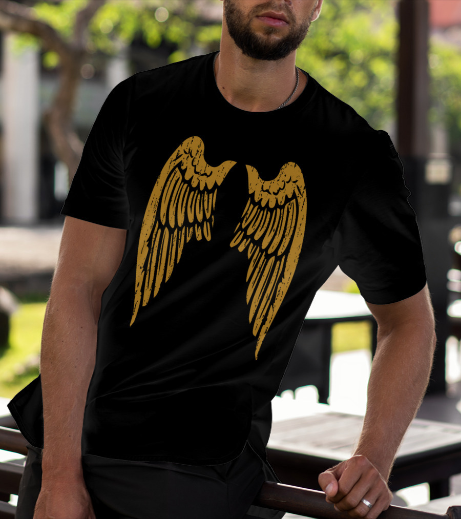 Gold Angel Wings Back T-Shirt