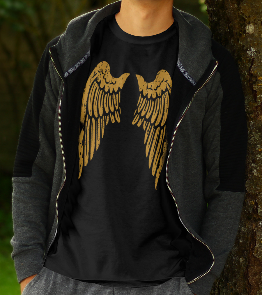 Gold Angel Wings Back T-Shirt