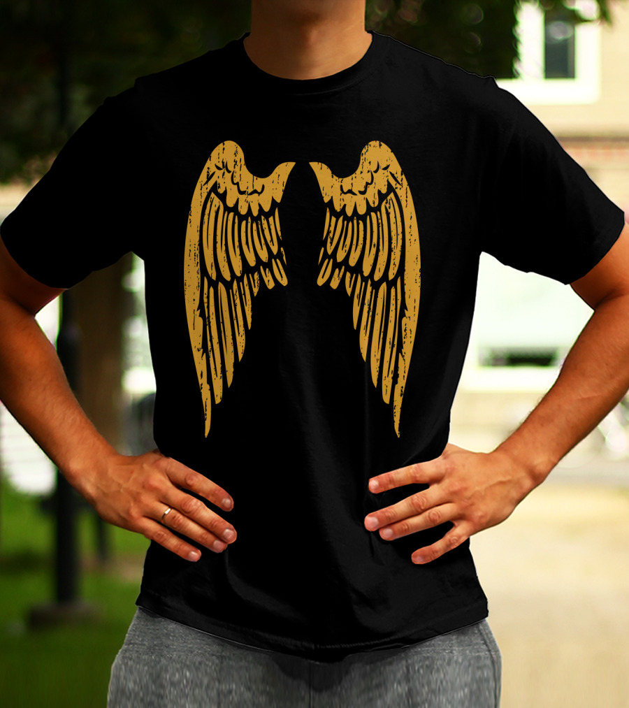 Gold Angel Wings Back T-Shirt