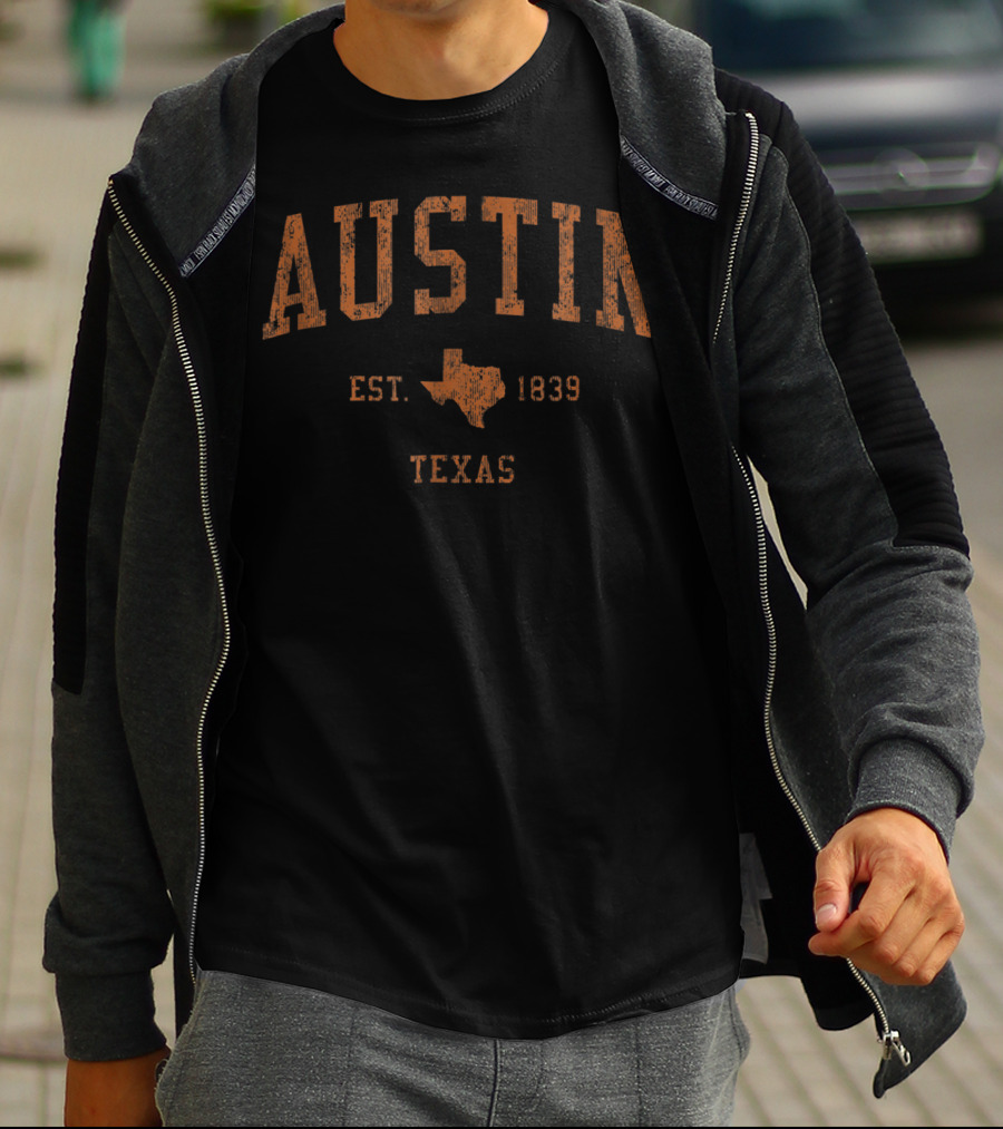 Austin Texas Est. 1839 Vintage Athletic TX Sports T-Shirt