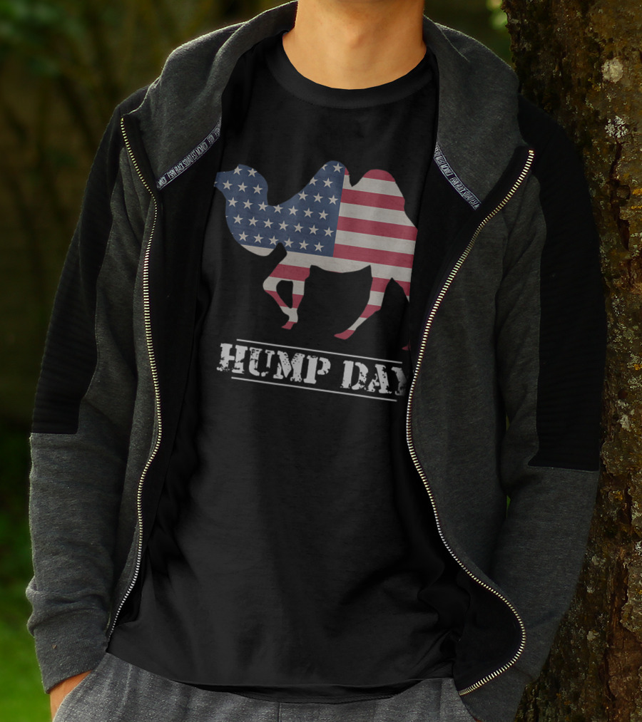 Hump Day American Flag Camel Funny T-Shirt