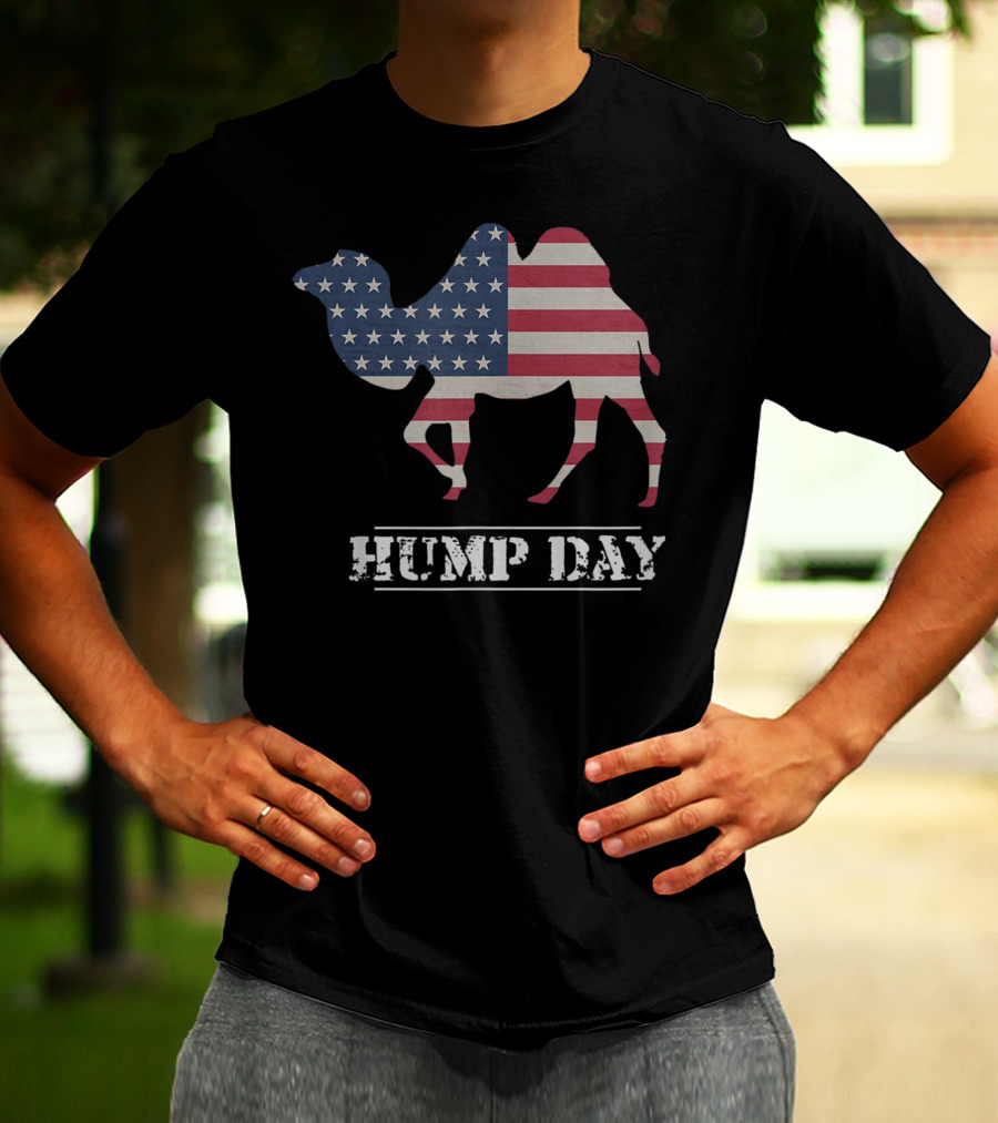 Hump Day American Flag Camel Funny T-Shirt