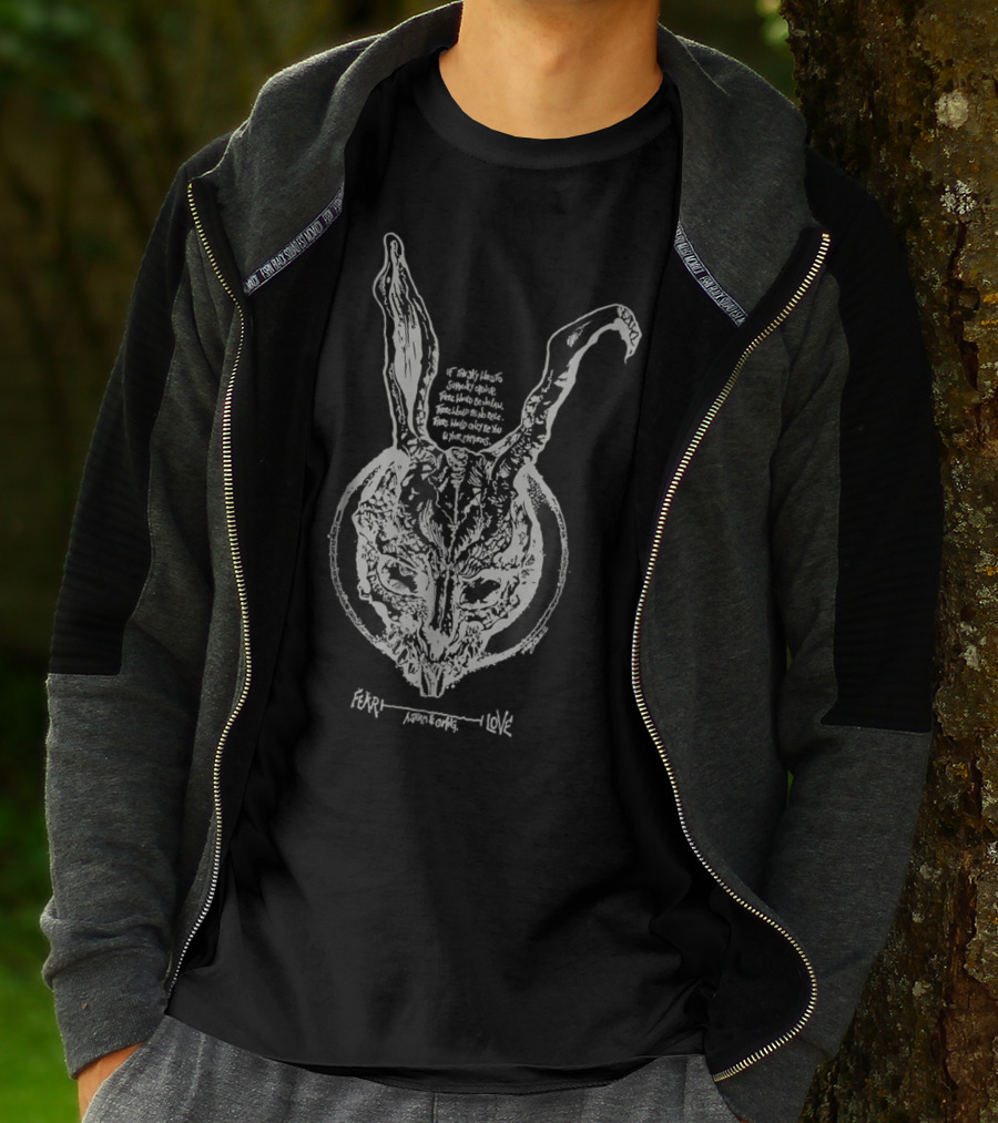 Fear And Love Donnie Darko Rabbit Drawing T-Shirt