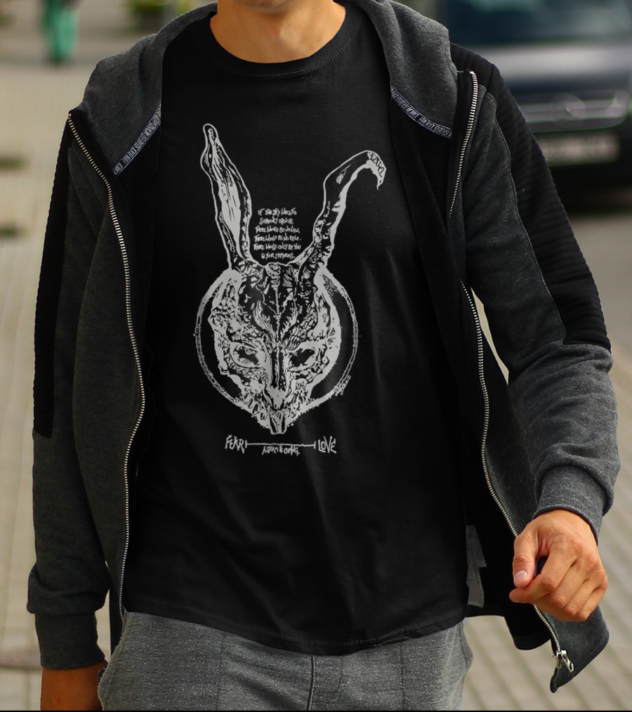 Fear And Love Donnie Darko Rabbit Drawing T-Shirt