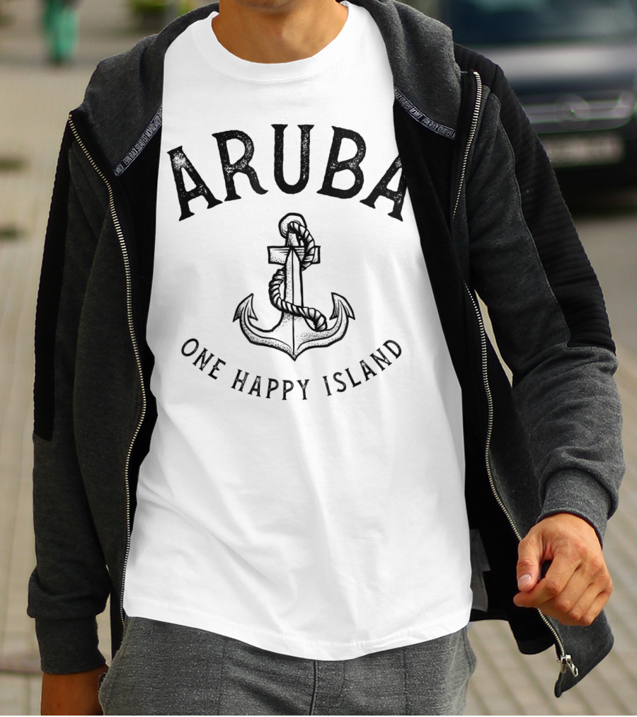 Aruba One Happy Island Anchor GGT Travel T-Shirt
