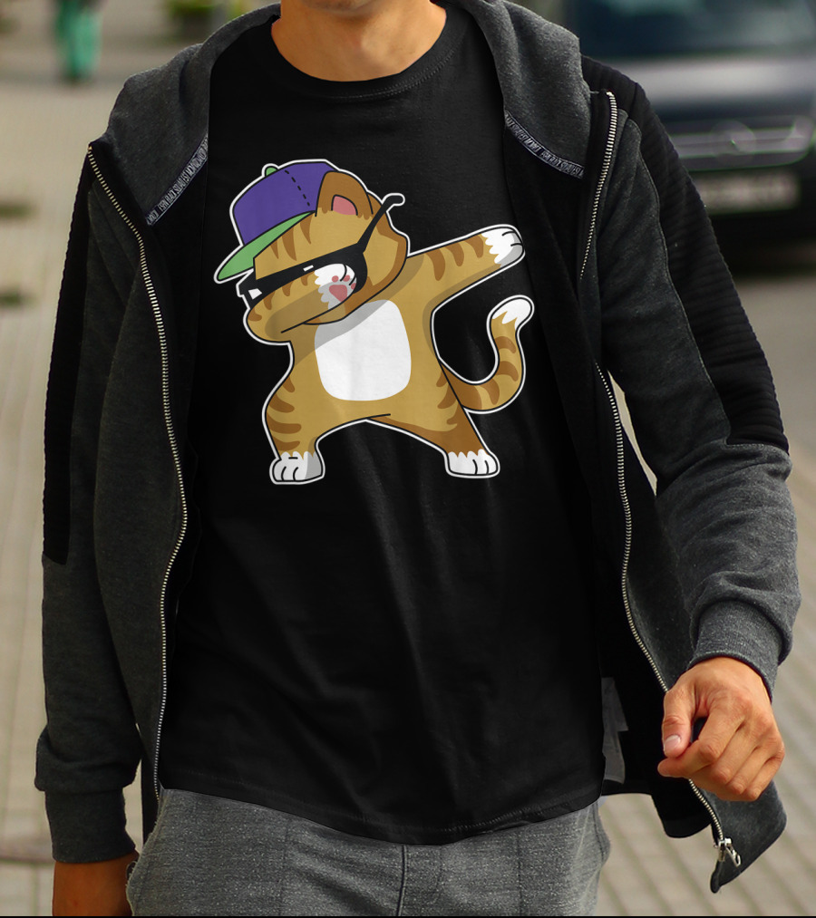 Dabbing Cat Funny Cat Dab Dance Cool Cap T-Shirt