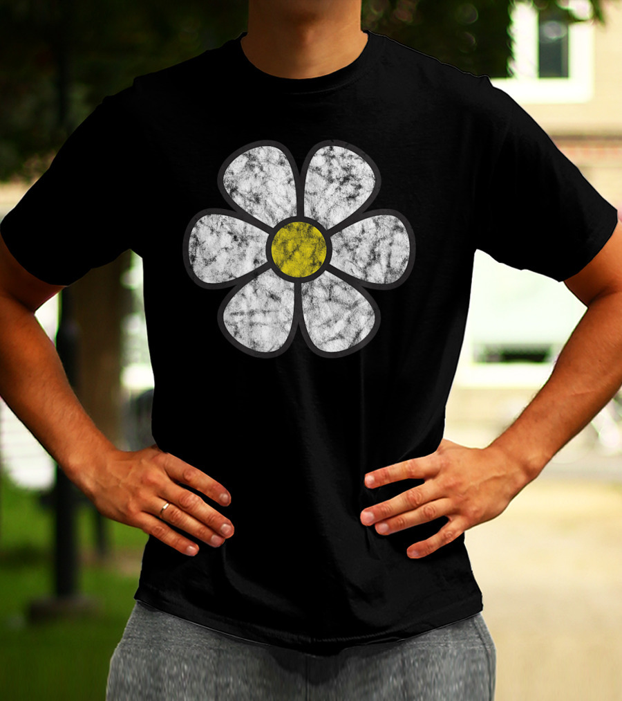 Hippie Daisy Vintage Flower Graphic Effect T-Shirt