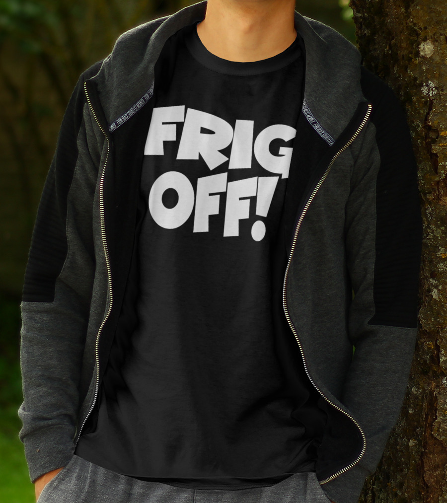 FRIG OFF Bold Block Typography T-Shirt