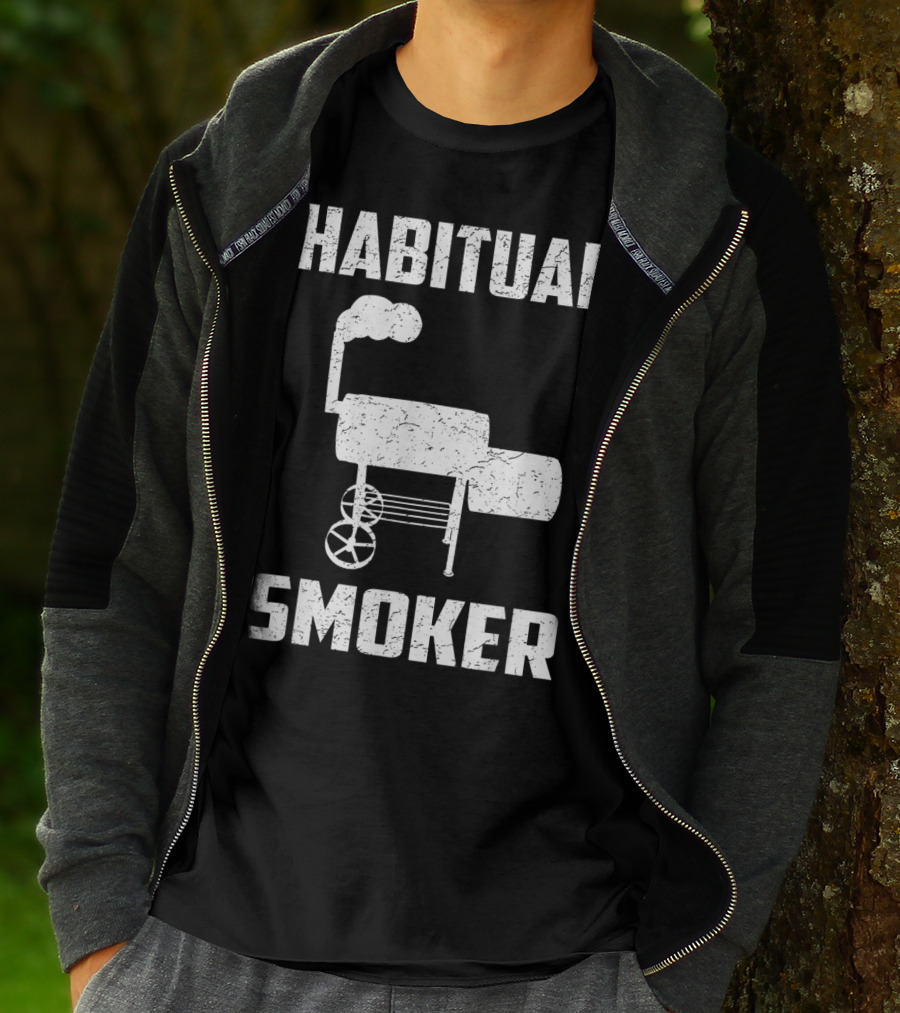 Habitual Smoker BBQ Funny Smoked Meat Barbeque T-Shirt