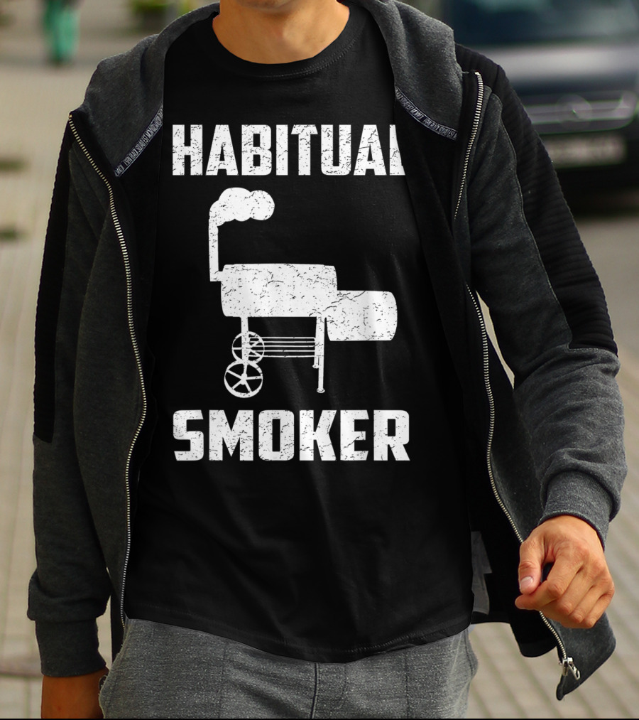 Habitual Smoker BBQ Funny Smoked Meat Barbeque T-Shirt