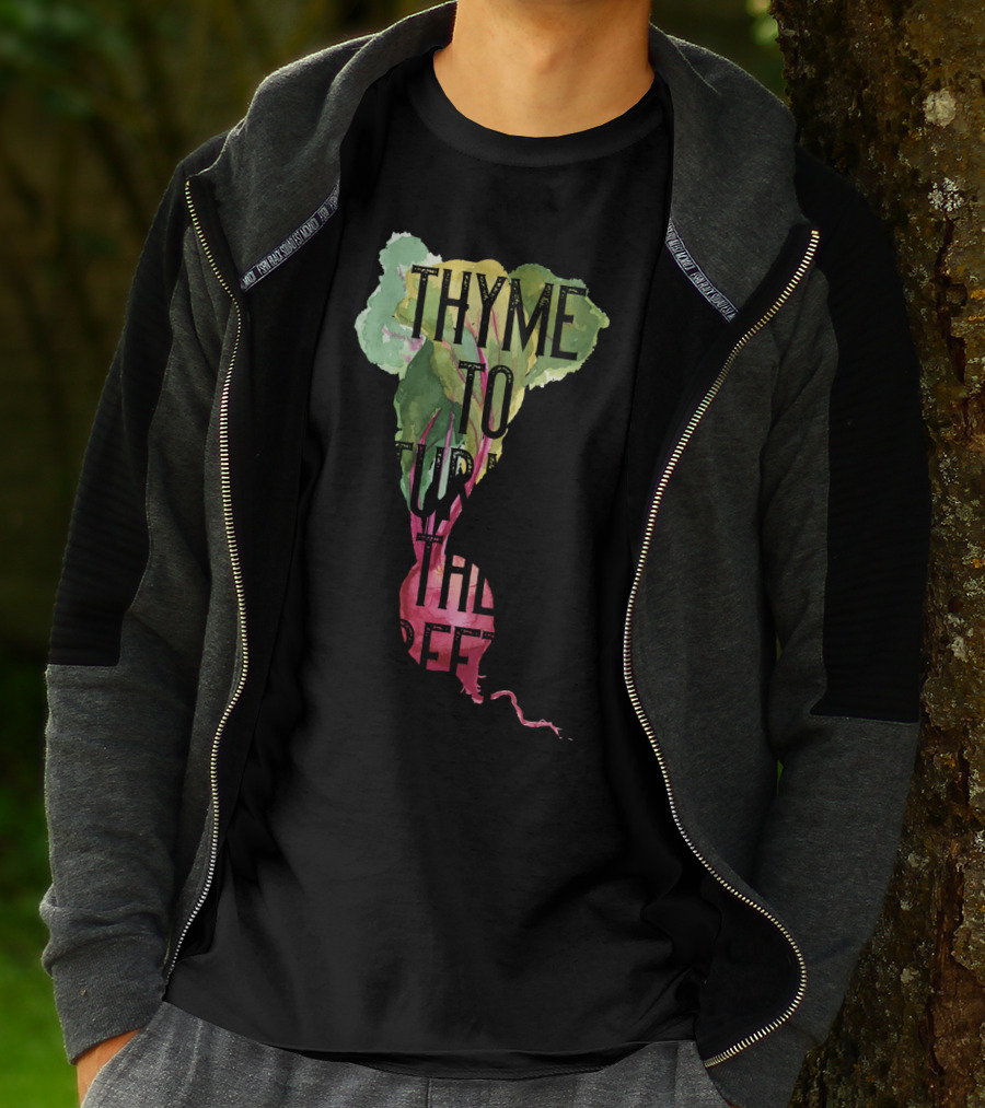 Thyme To Turnip The Beet Lovers Fruit Vegetables Vegan T-Shirt