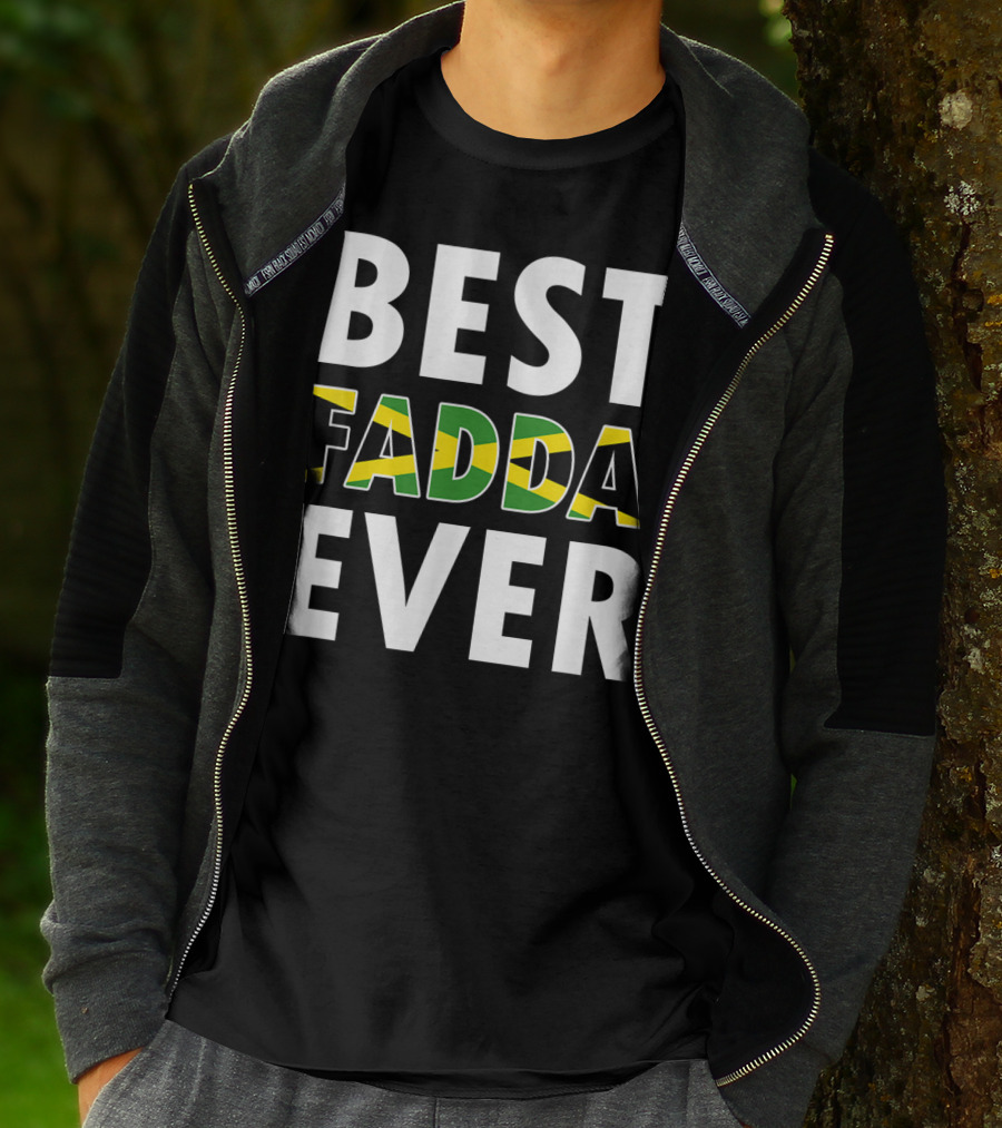Best Fadda Ever Jamaican Flag Funny Dad T-Shirt