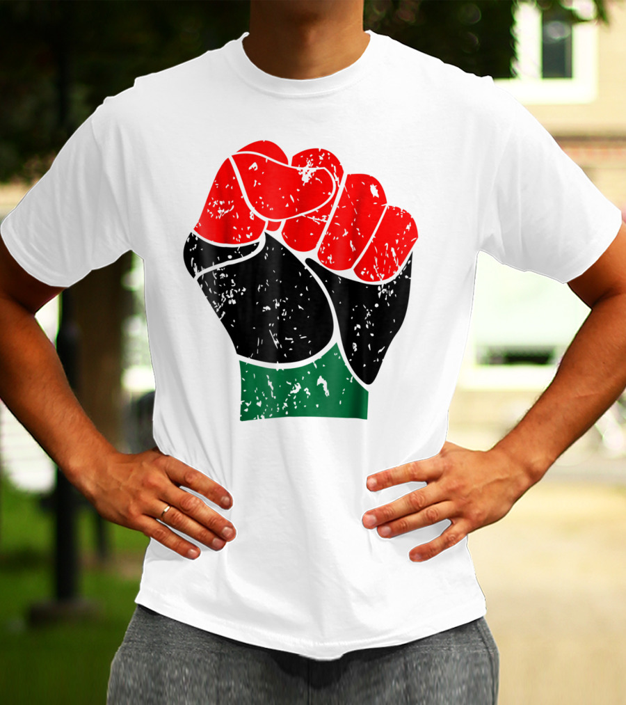 Black History Red Black And Green Pride Fist Symbol Of Empowerment T-Shirt