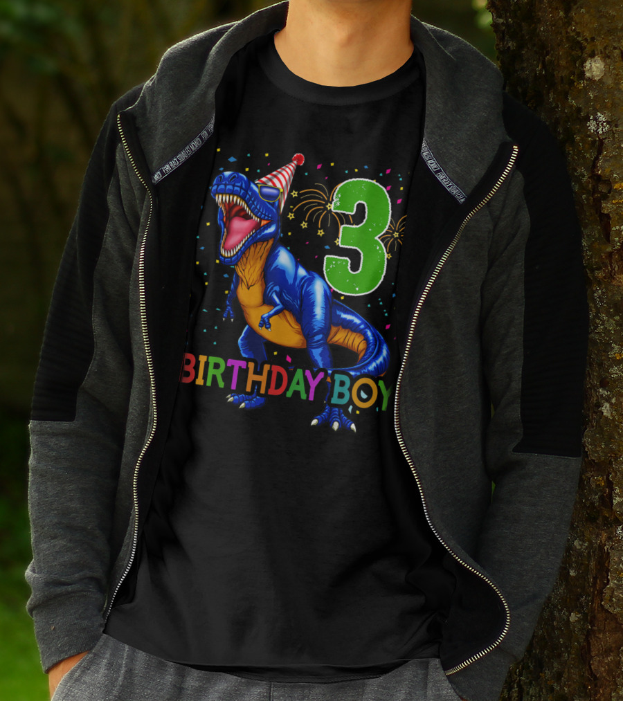 Birthday Boy Rawr I'm 3 Dinosaur Party T-Shirt
