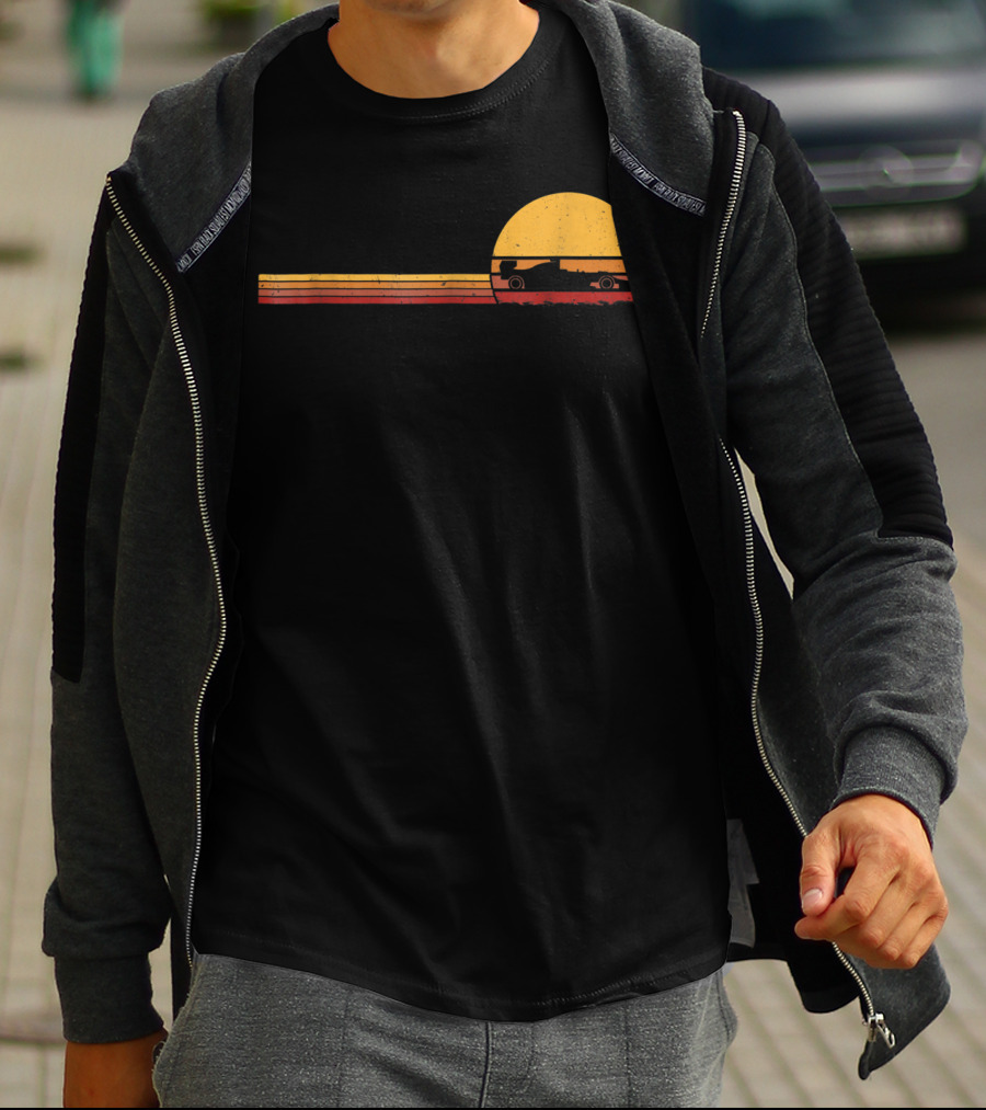 70s Vintage Formula Racing Retro Sunset T-Shirt