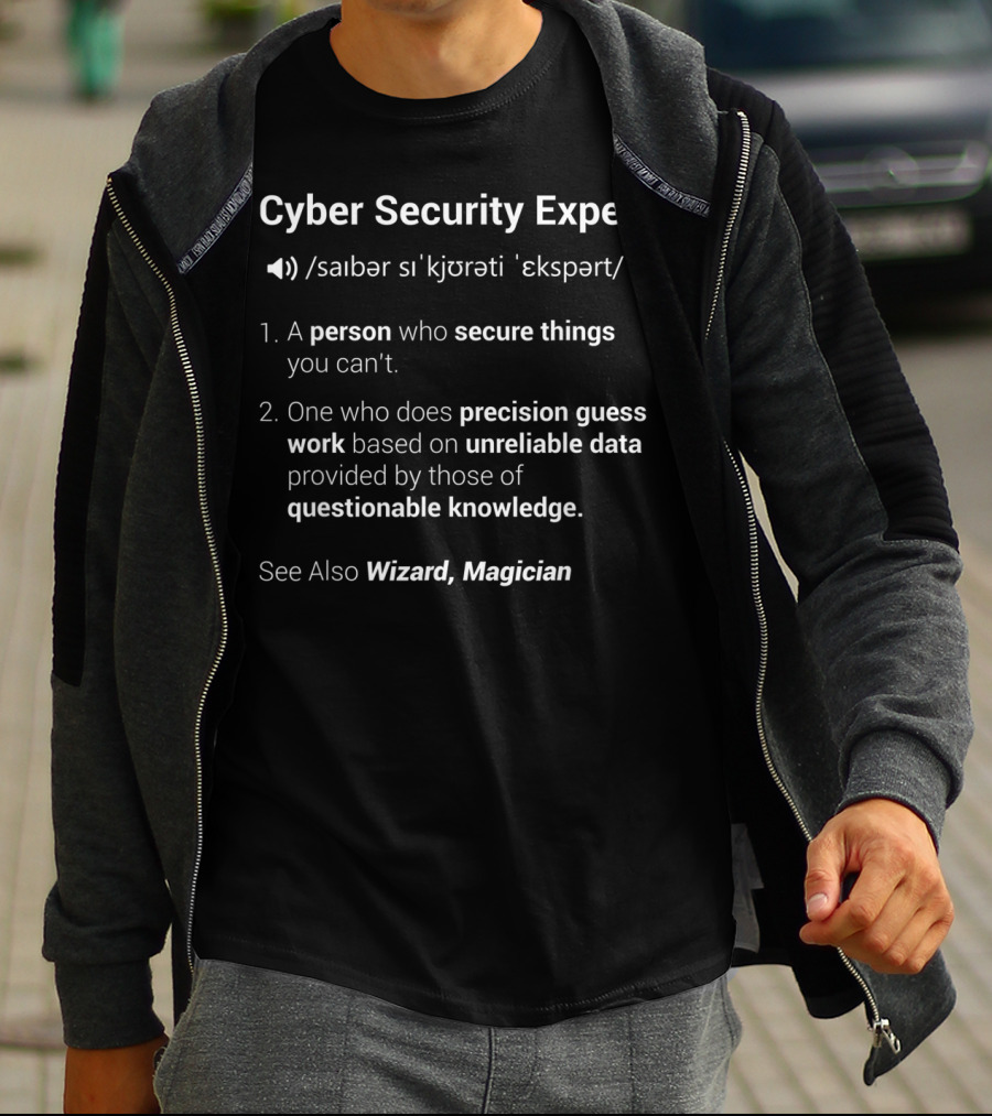 Cyber Security Expert Secure Things Wizard Magician Definition T-Shirt