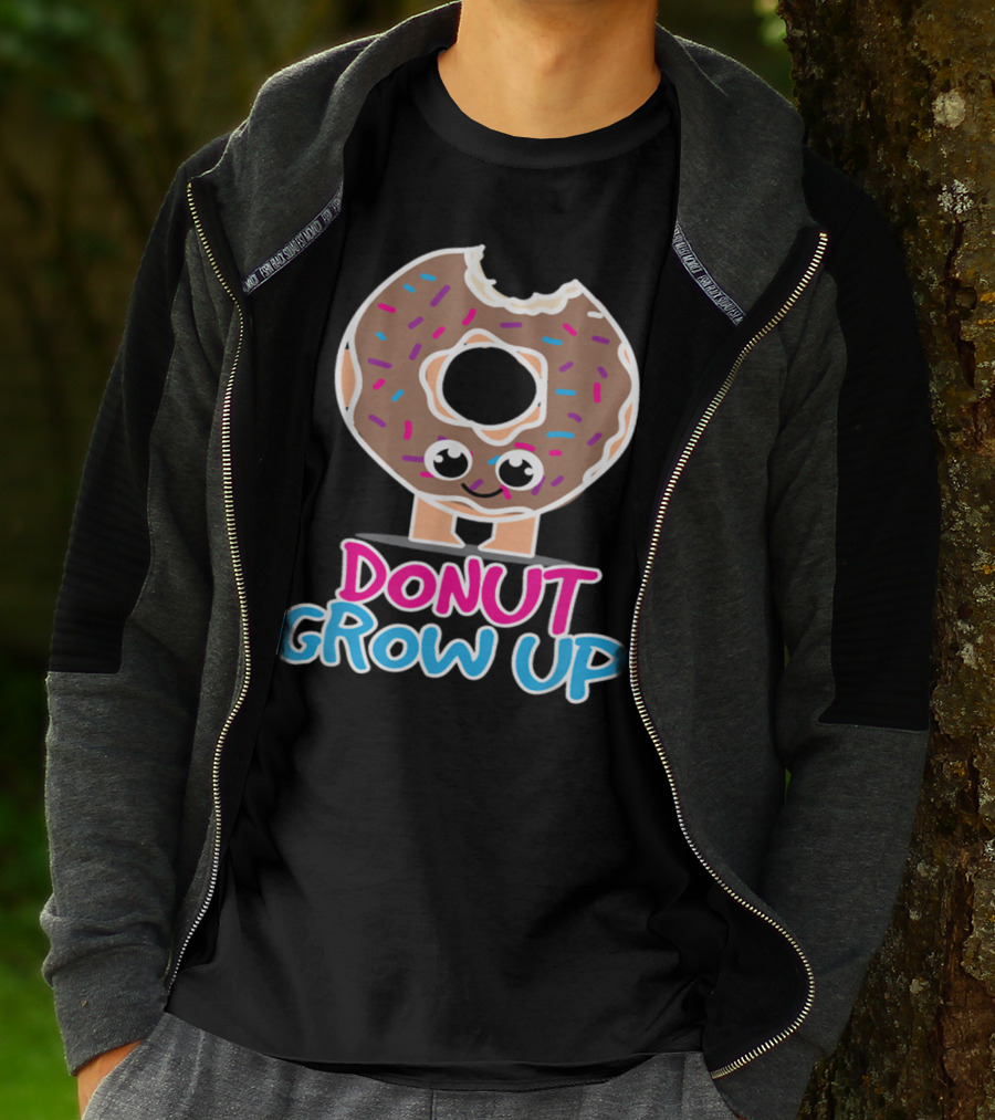 Funny Donut Lover Donut Grow Up Cute Sprinkled Doughnut Character T-Shirt