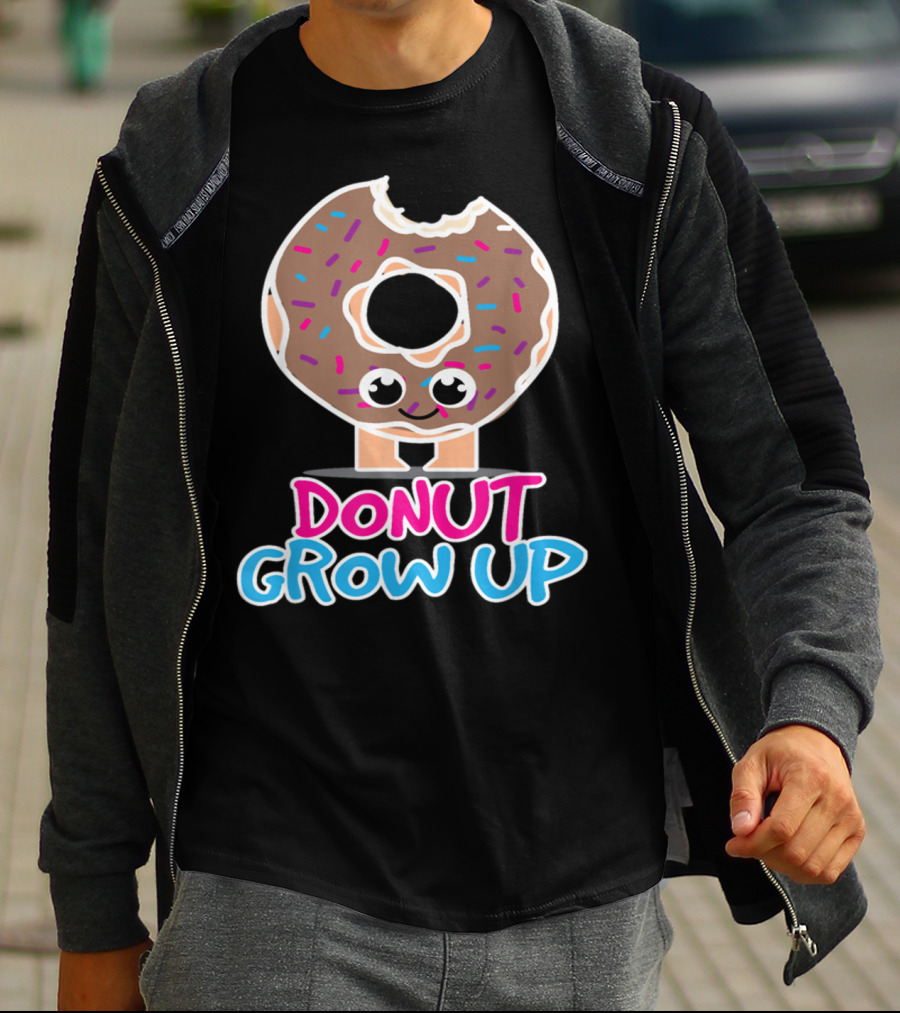 Funny Donut Lover Donut Grow Up Cute Sprinkled Doughnut Character T-Shirt
