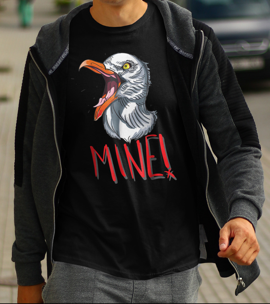 Funny Seagull Mine Save The Beach Chicken Mine T-Shirt