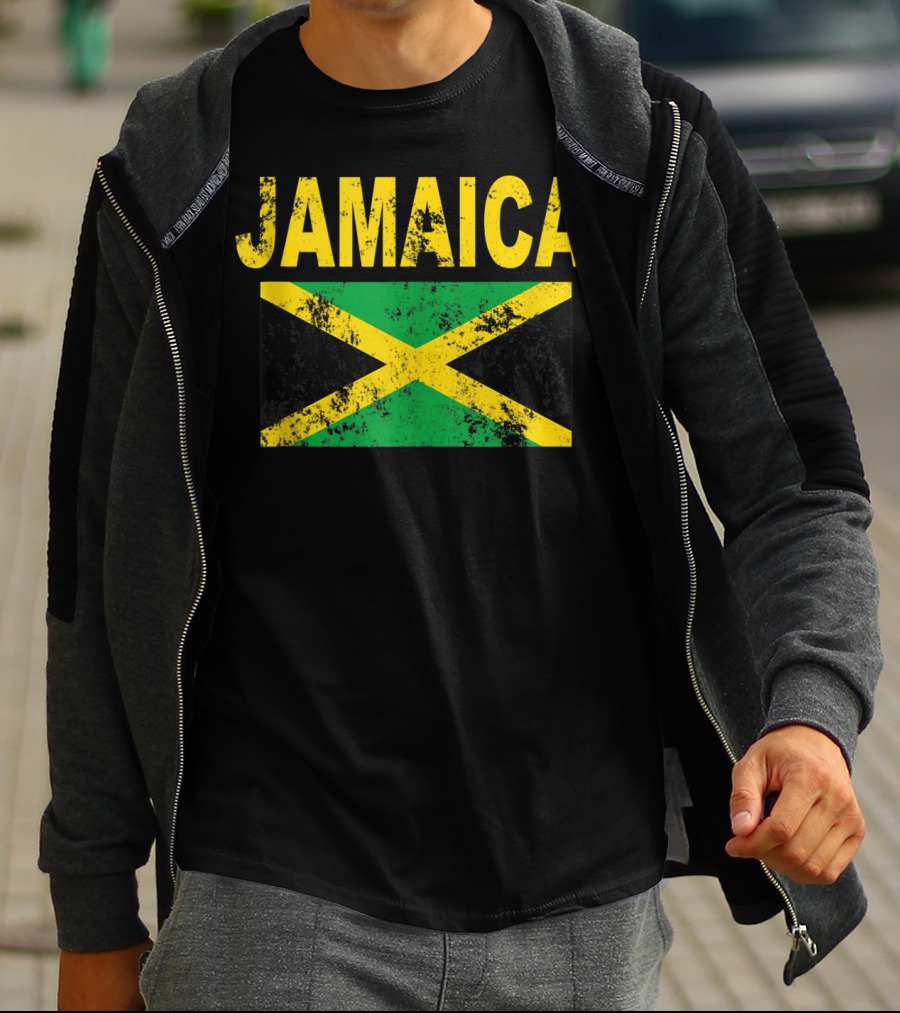 Jamaica Distressed Flag Cool Jamaican Flags T-Shirt