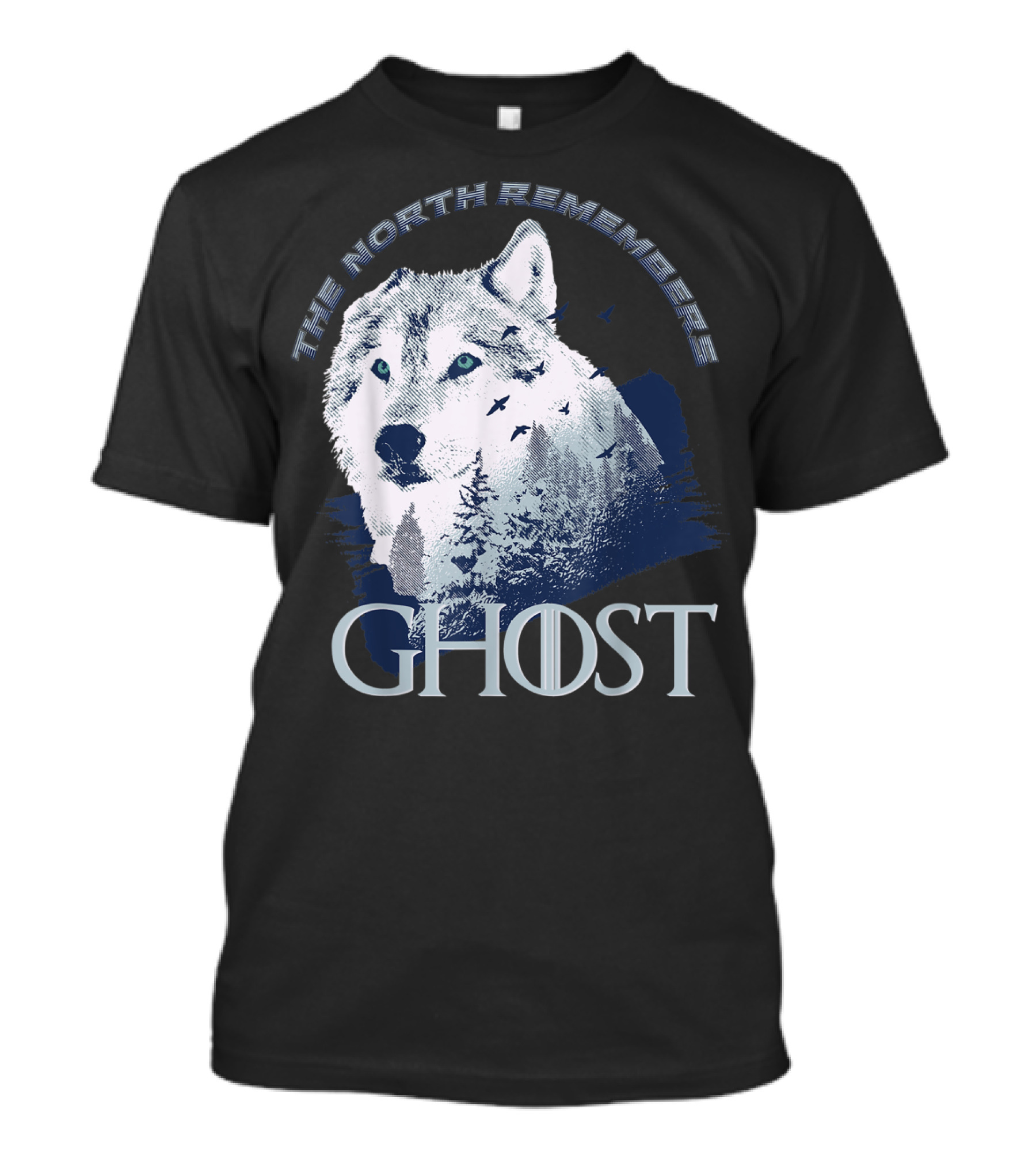 The North Remembers Ghost Lone Wolf In Forest Game Day Winning The Throne T-Shirt