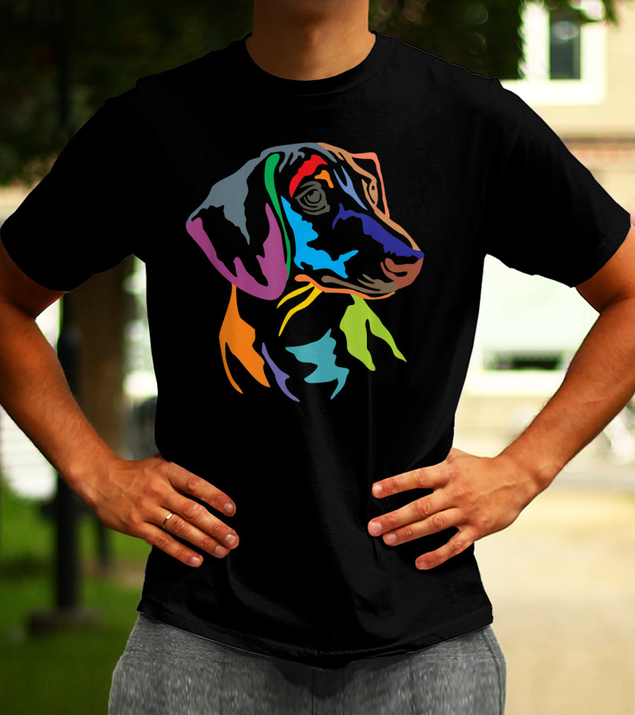 Colorful Happy German Dachshund Pop T-Shirt
