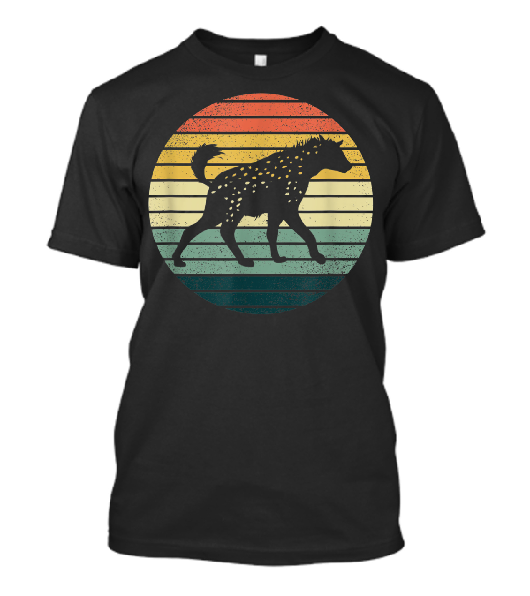 Hyena Vintage Silhouette Retro Stripes Sunset Animal T-Shirt