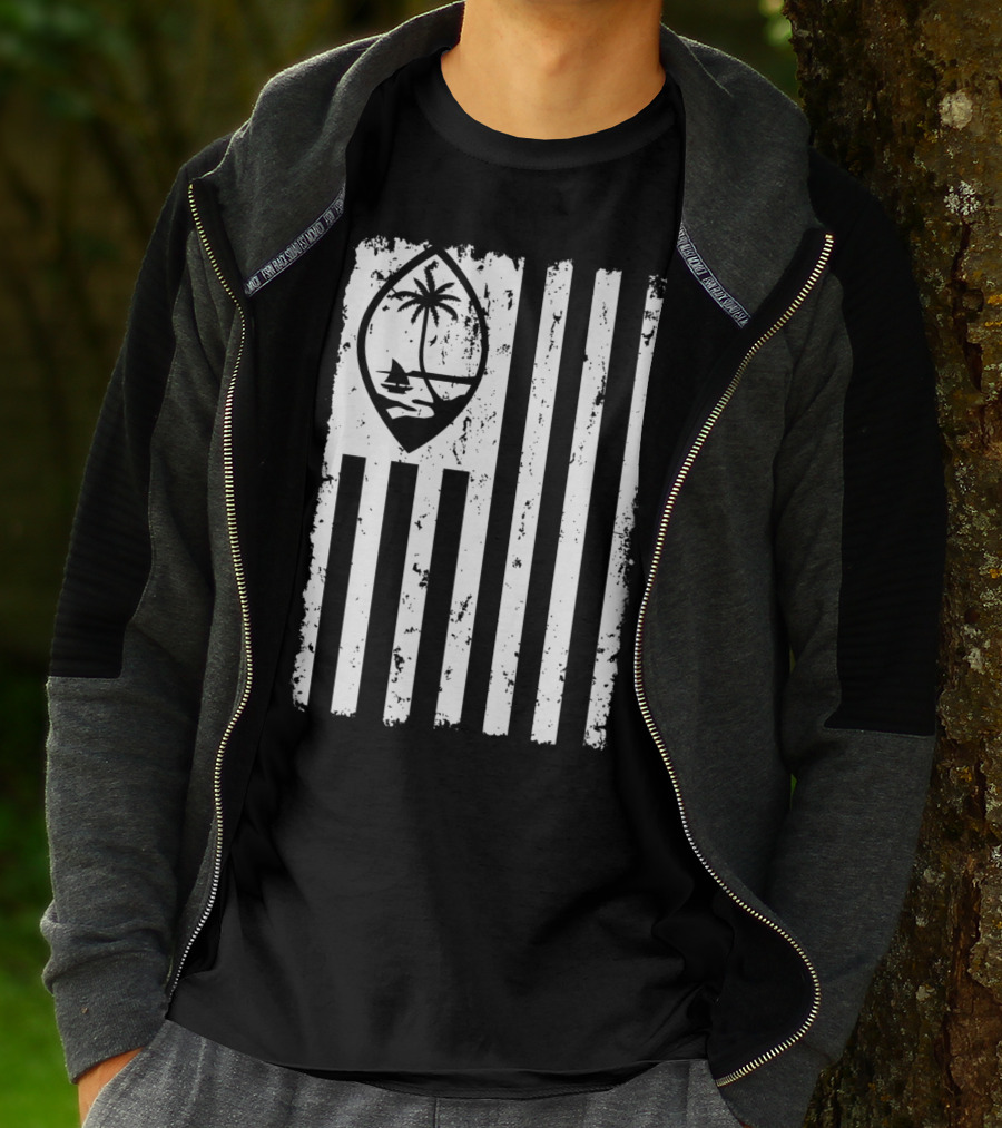 Guam Seal And American Flag T-Shirt