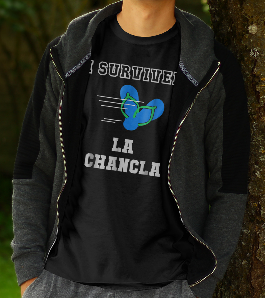 I Survived La Chancla Funny Mexican Popular Humor Flip Flop T-Shirt