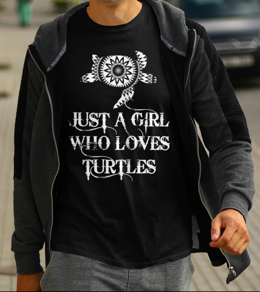 Just A Girl Who Loves Turtles Mandala Sea Turtle T-Shirt