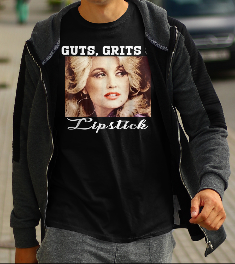 Guts Grits Lipstick Vintage Style Parton T-Shirt