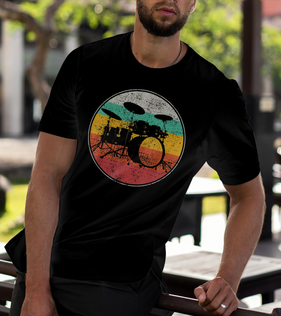 Drumset Vintage Retro Drums Drummer Band T-Shirt