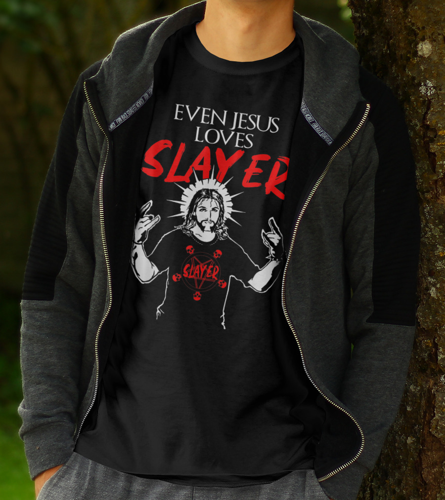 Even Jesus Loves Slayer Christian Heavy Metal T-Shirt