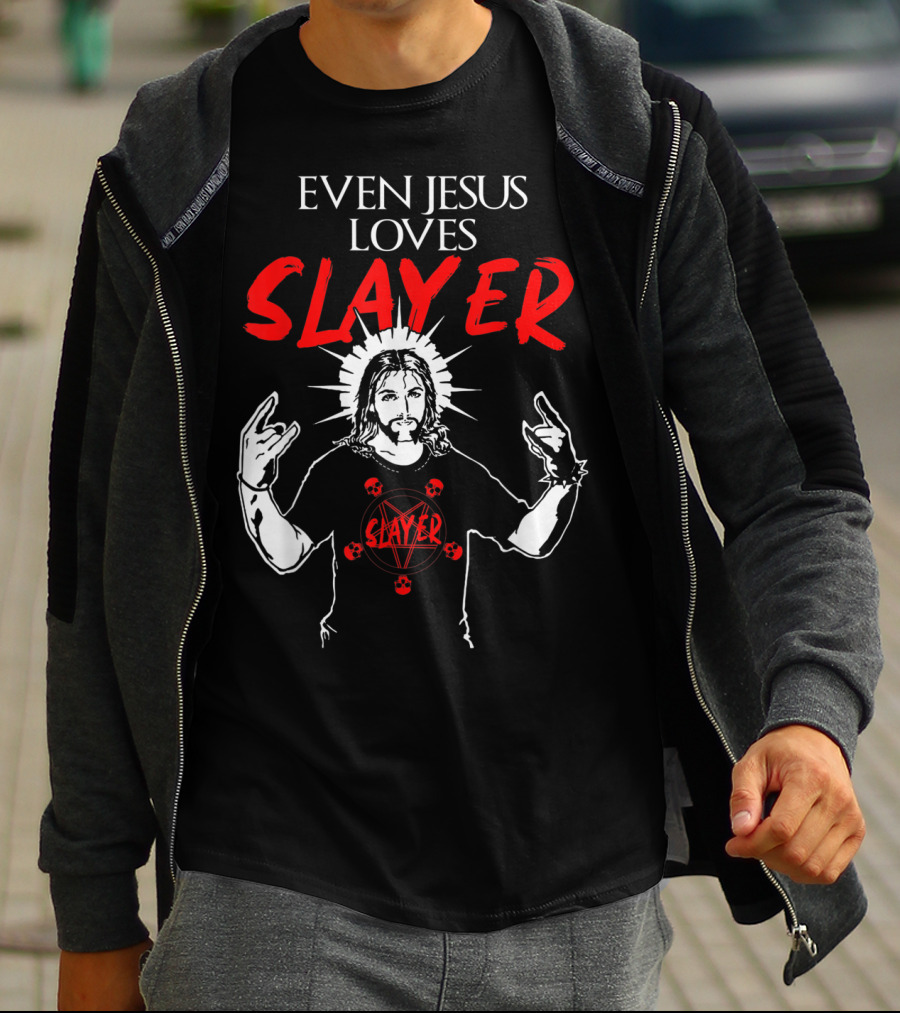 Even Jesus Loves Slayer Christian Heavy Metal T-Shirt