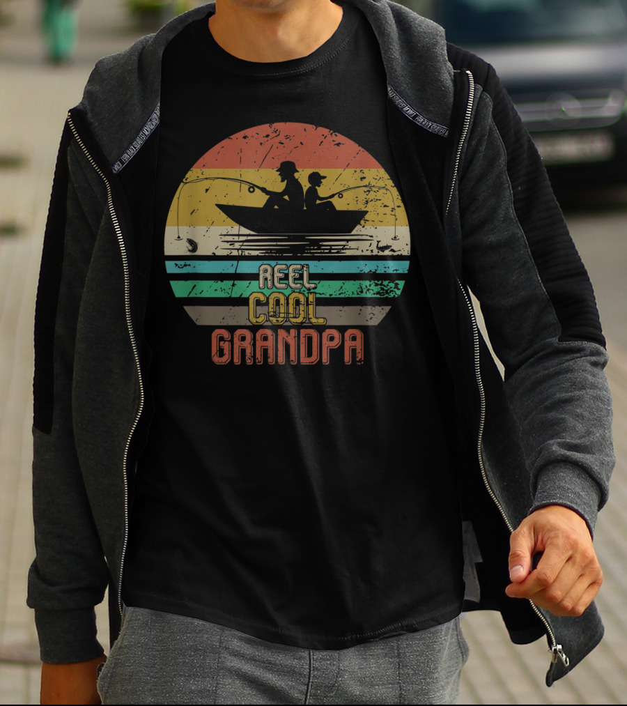 Reel Cool Grandpa Vintage Fishing Grandpa T-Shirt
