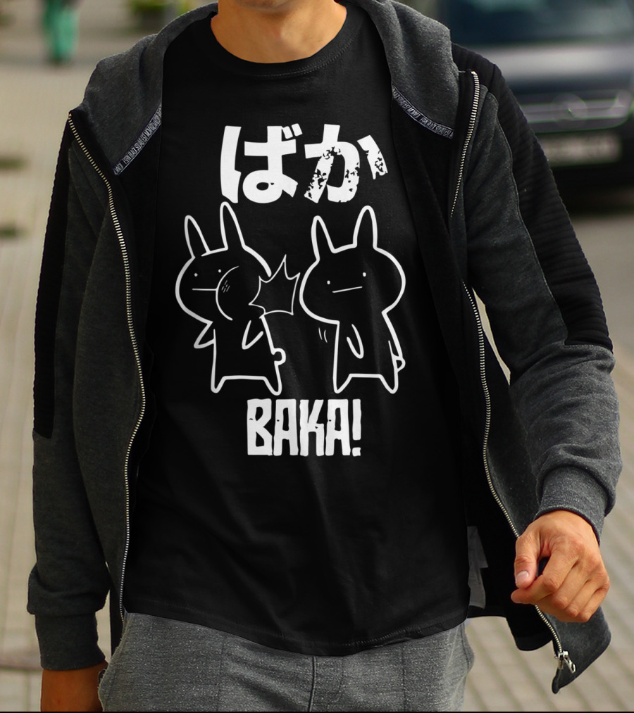 Baka Cute Anime Manga Japanese Word Funny Comic Style Characters T-Shirt