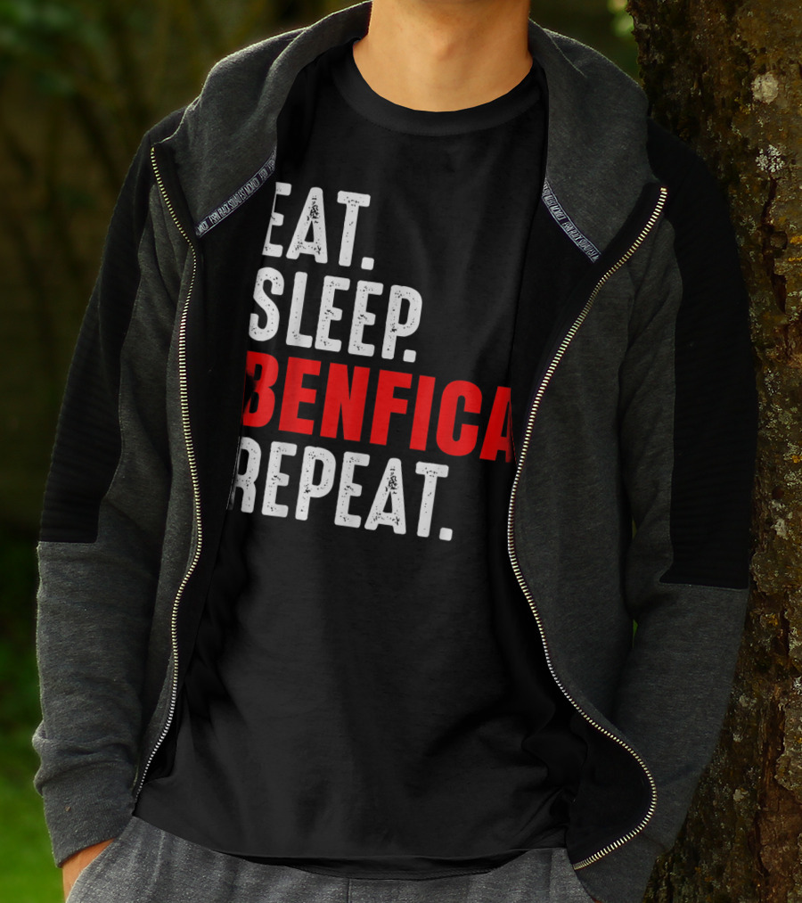 Eat Sleep BENFICA Repeat Soccer Football Fans Portugal T-Shirt
