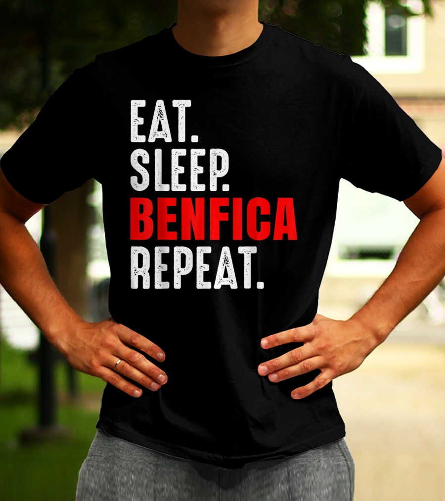 Eat Sleep BENFICA Repeat Soccer Football Fans Portugal T-Shirt