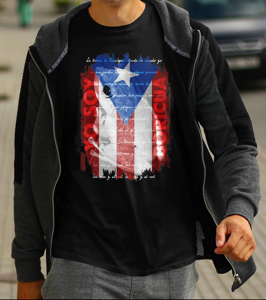 Coqui Yo Soy Boricua Puerto Rico Flag Text T-Shirt