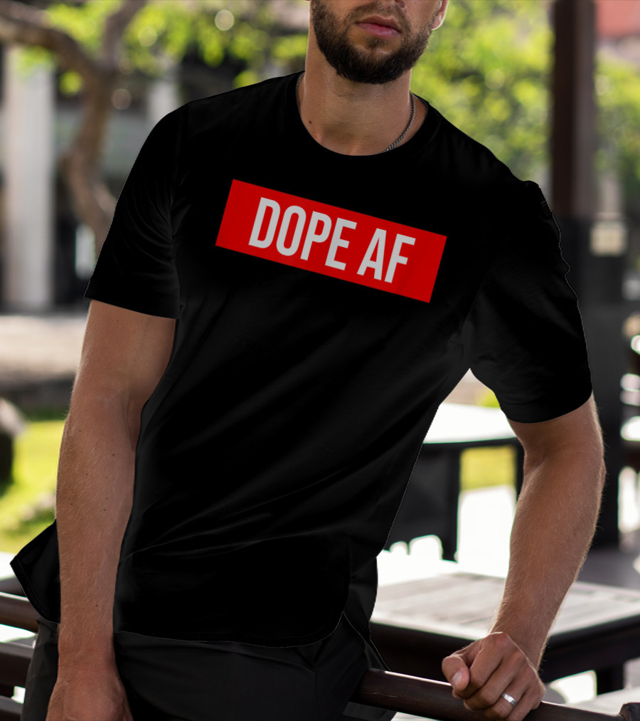 Dope AF Bold Red Rectangle T-Shirt