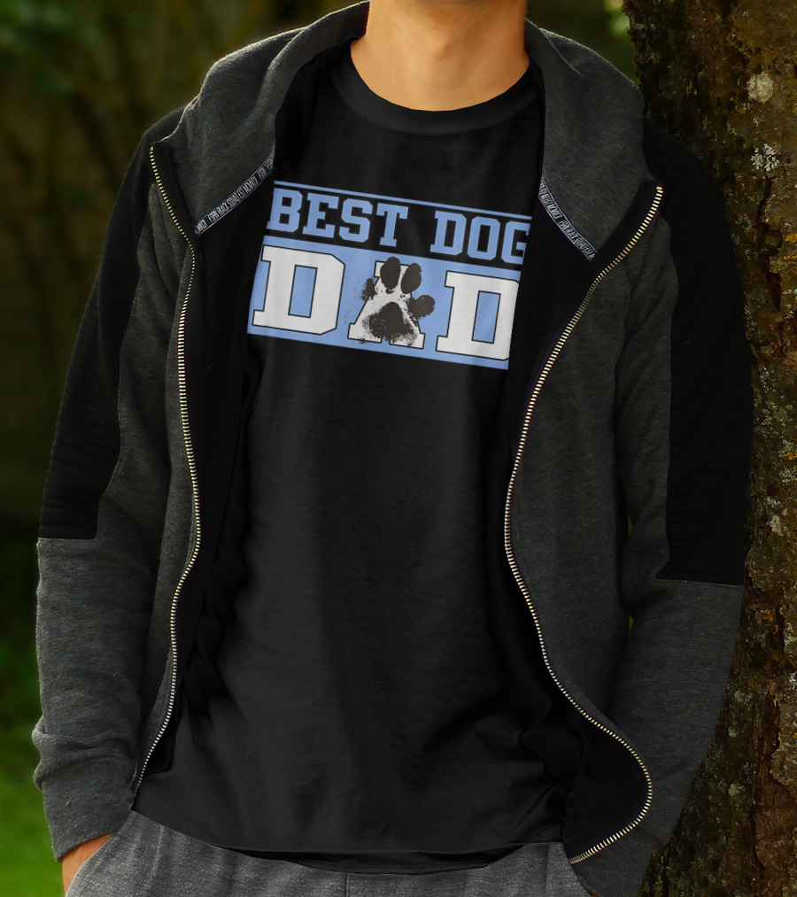 BEST DOG DAD Paw Prints T-Shirt