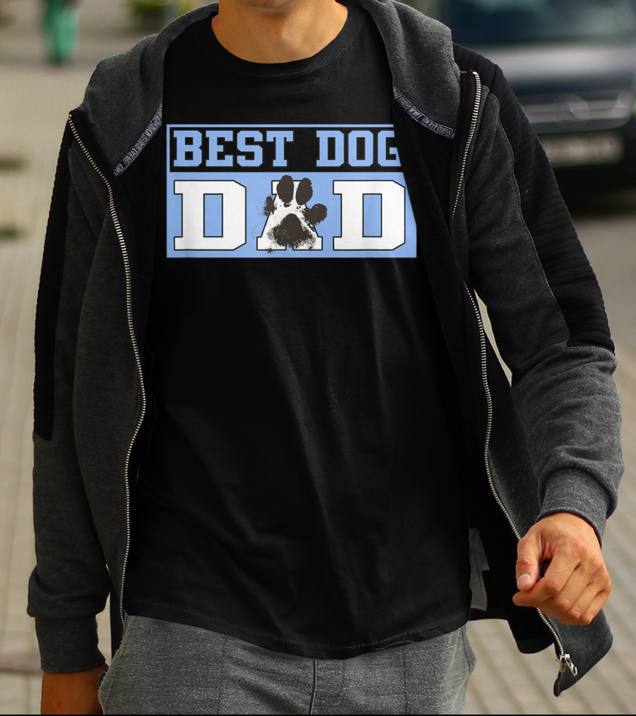 BEST DOG DAD Paw Prints T-Shirt