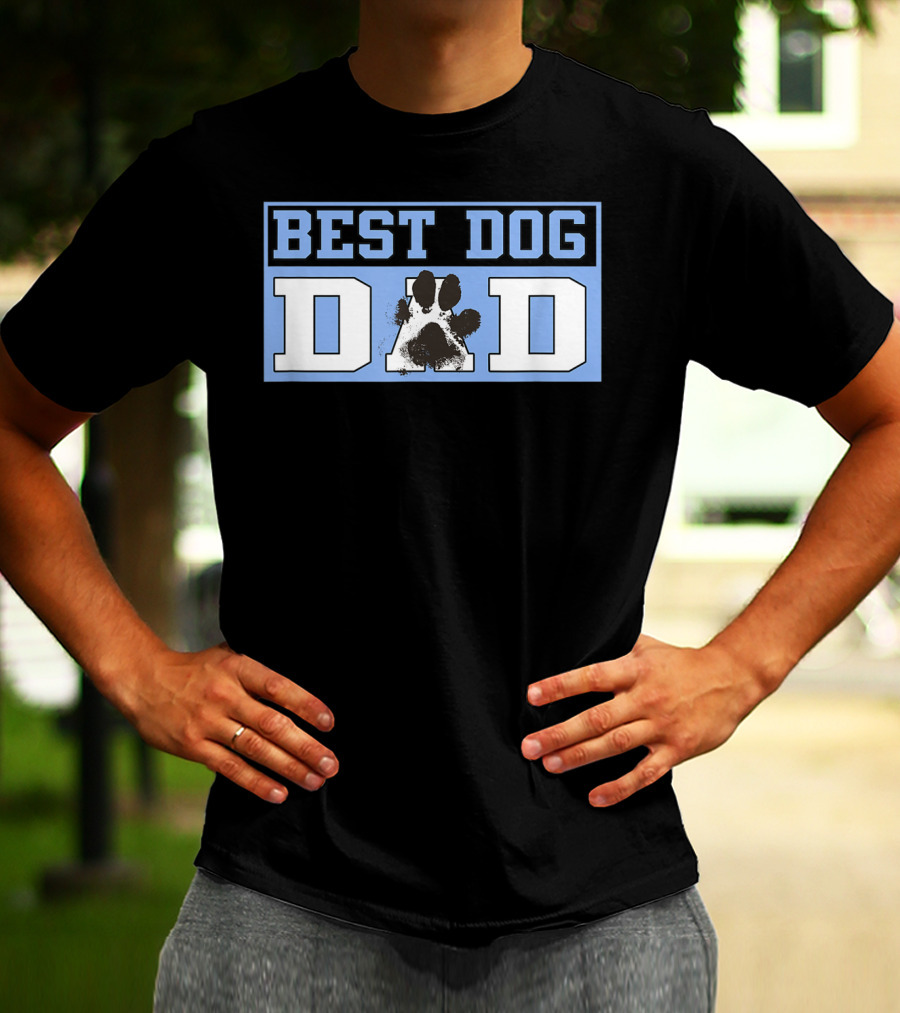BEST DOG DAD Paw Prints T-Shirt