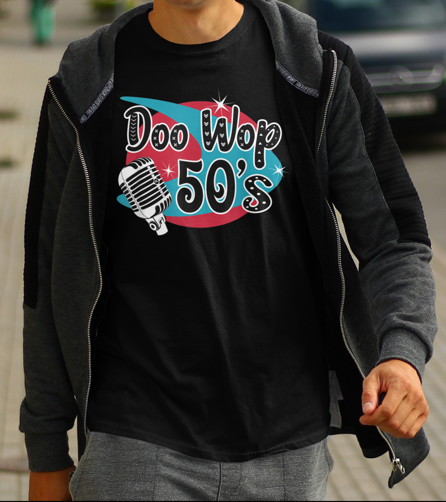 Doo Wop 50's Retro Microphone Sock Hop Rockabilly T-Shirt