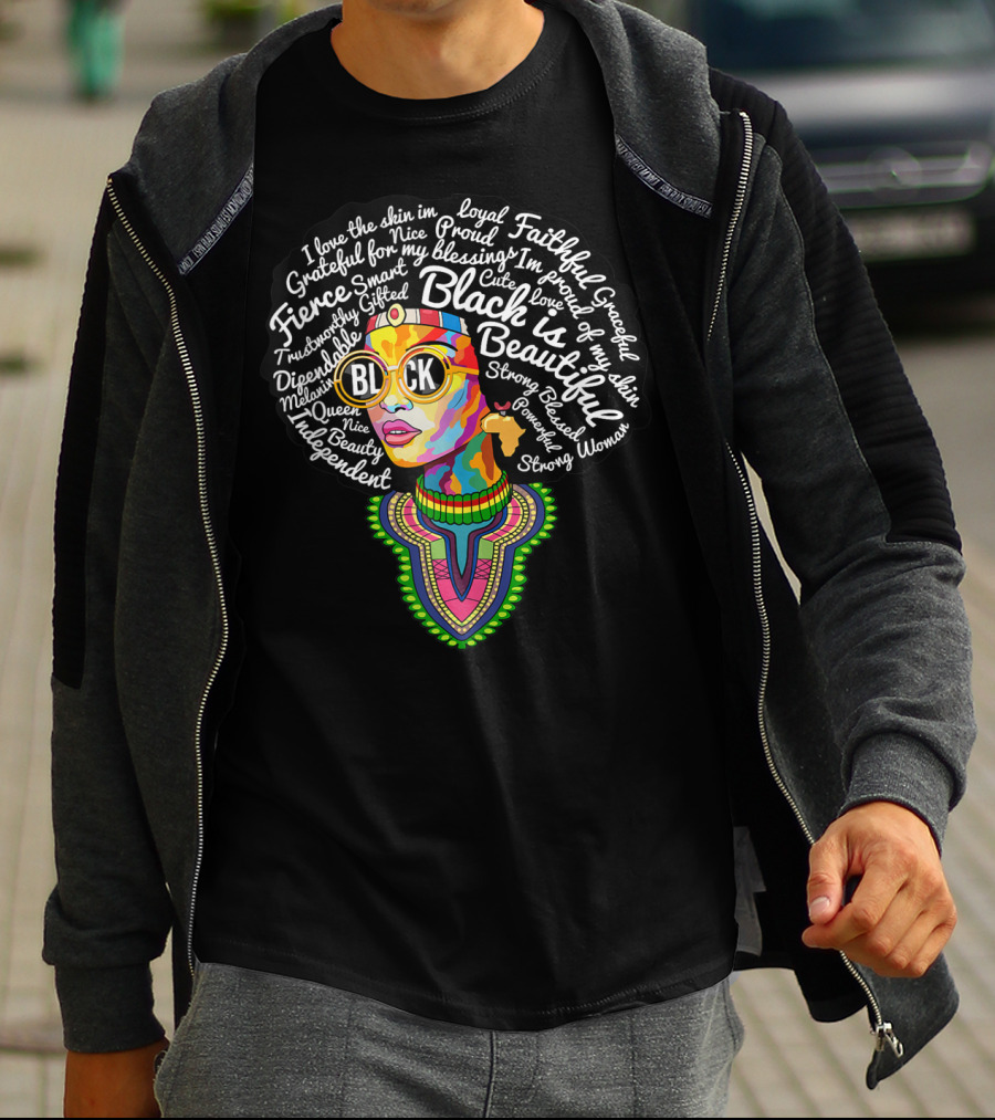 Black Is Beautiful Fierce Strong Melanin Queen African American Culture T-Shirt