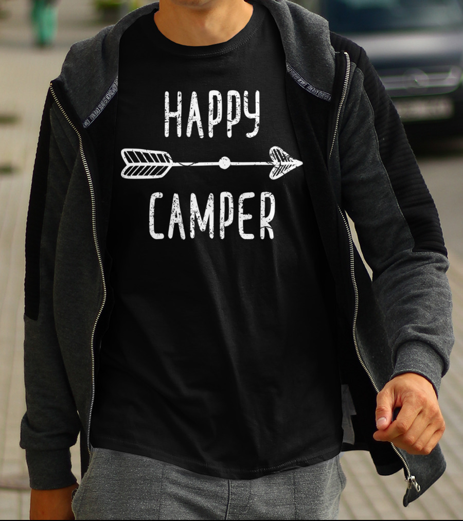 Happy Camper Arrow Boho Camping T-Shirt