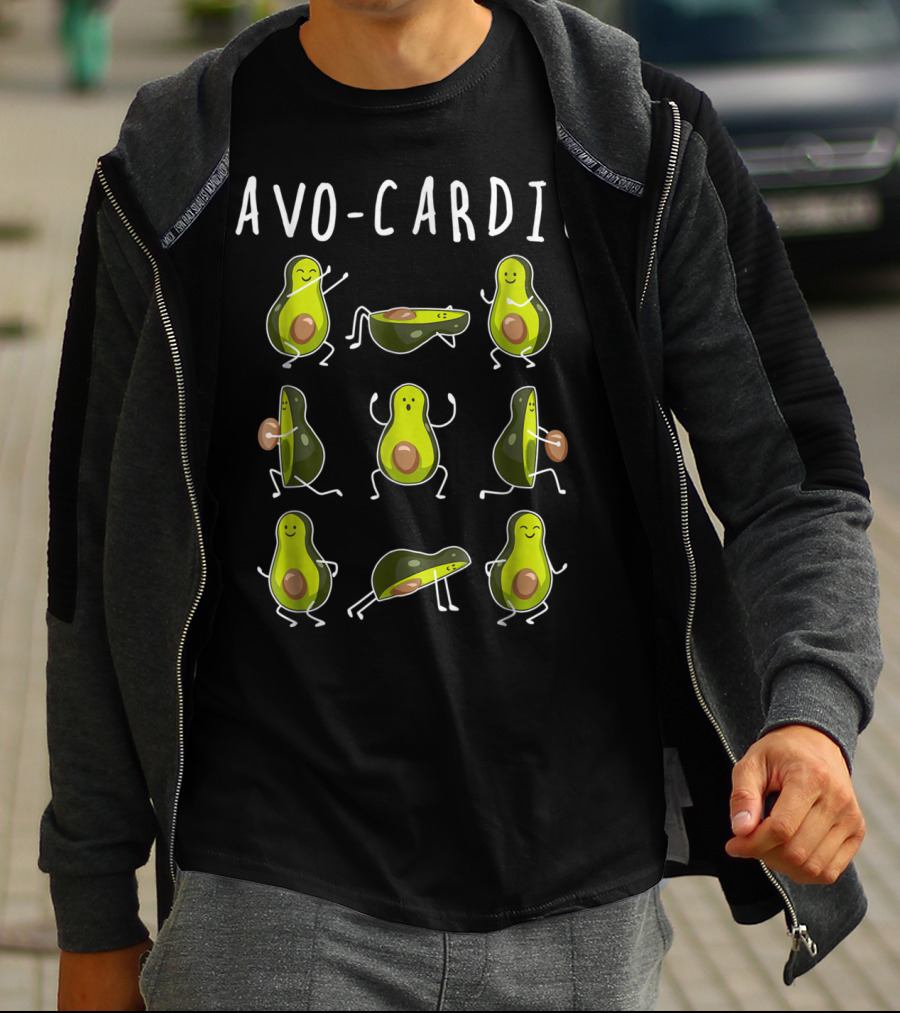 Avo Cardio Avocado Workout Funny Exercise Fruit Pun T-Shirt