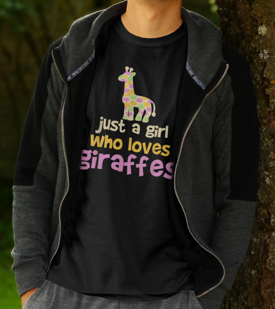 Just A Girl Who Loves Giraffes Safari Zoo Animal T-Shirt