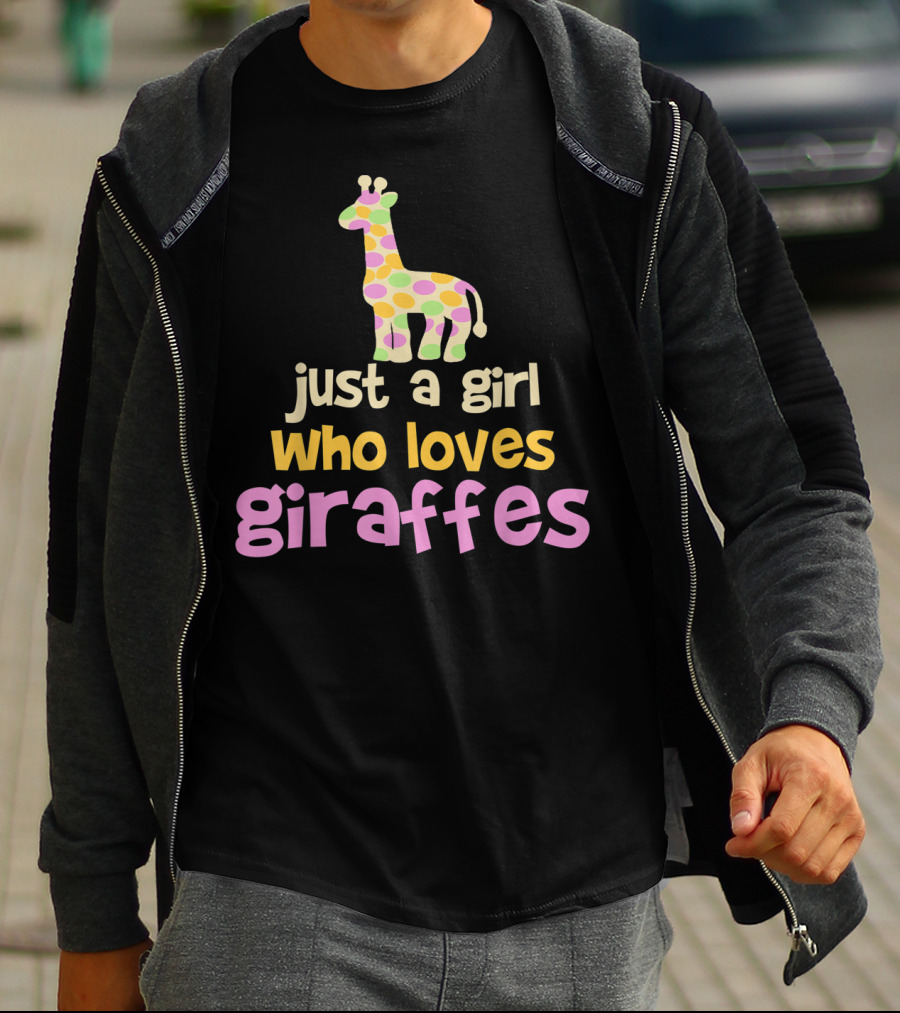 Just A Girl Who Loves Giraffes Safari Zoo Animal T-Shirt